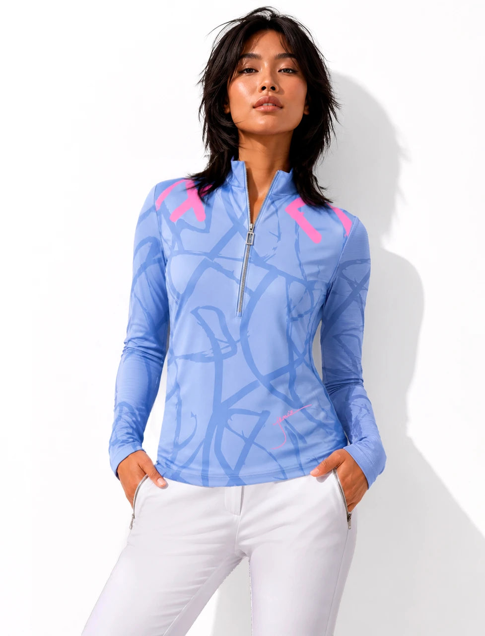 Jamie Sadock LONG SLEEVE TOP SCRIBBLE-283