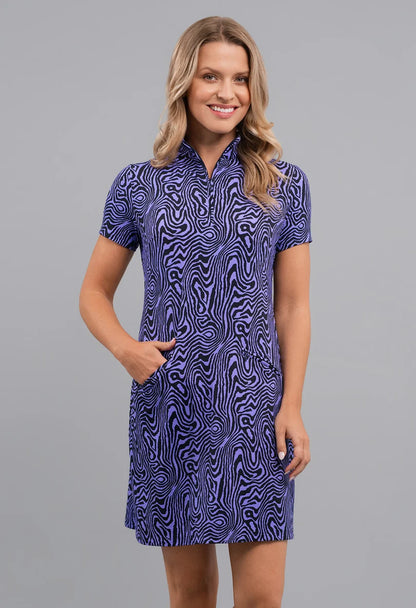 IBKUL Courtney Short Sleeve Polo Dress (Multiple Colors)