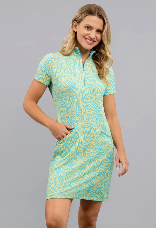 IBKUL Courtney Short Sleeve Polo Dress (Multiple Colors)