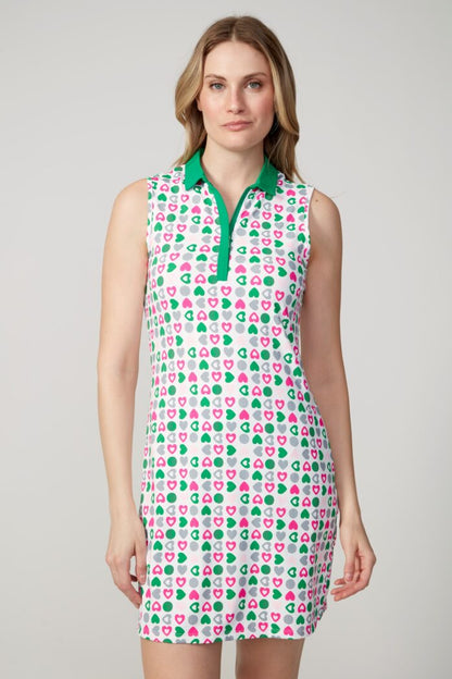Swing Control Green Hearts Sleeveless Velocity Dress