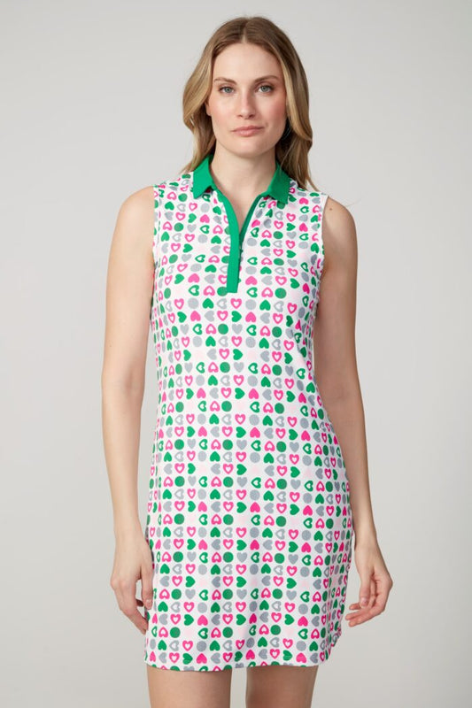 Swing Control Green Hearts Sleeveless Velocity Dress