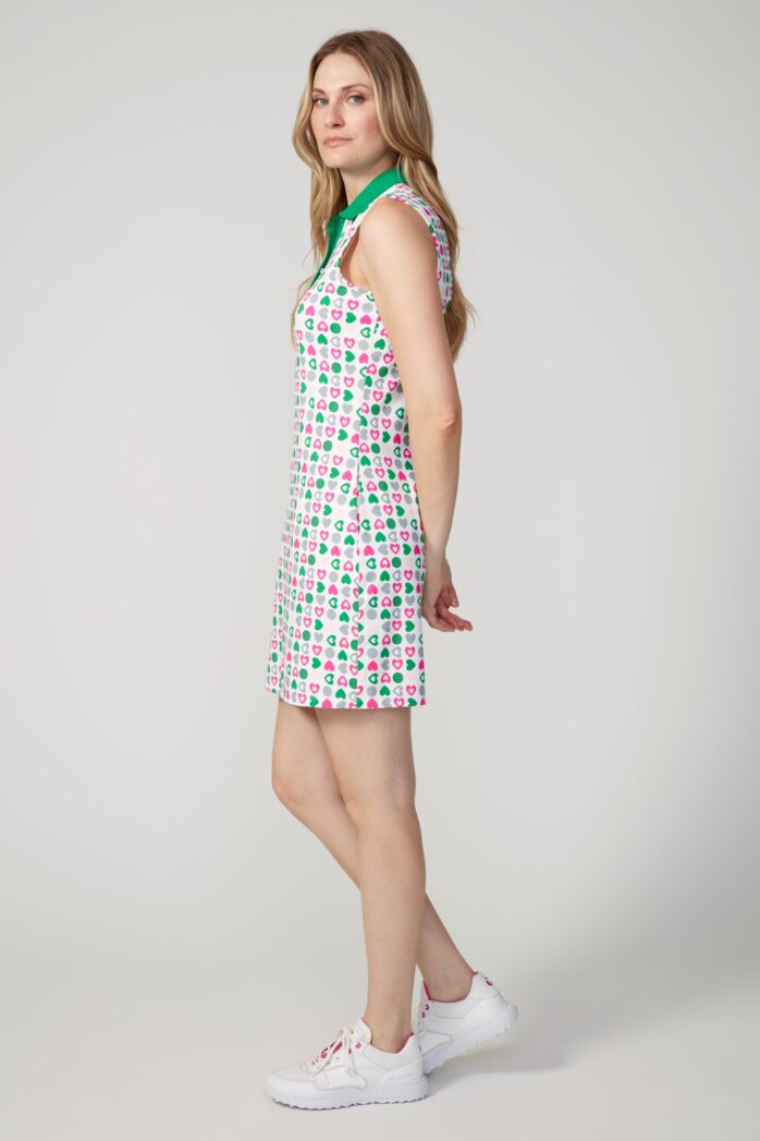 Swing Control Green Hearts Sleeveless Velocity Dress