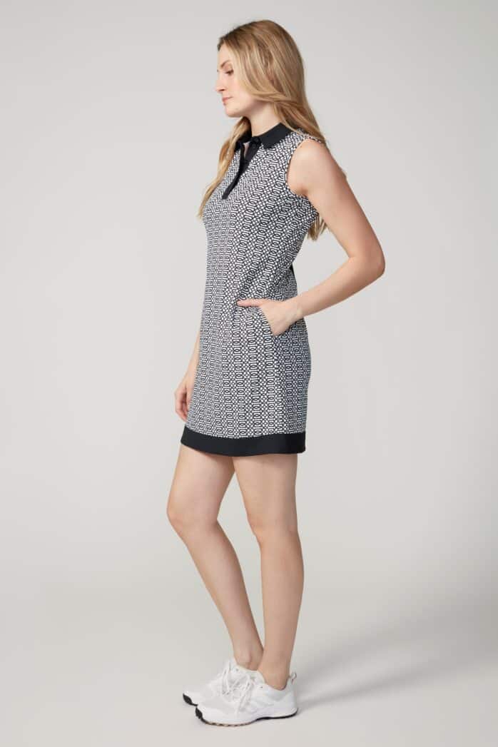 Swing Control Black Keys Sleeveless Velocity Dress