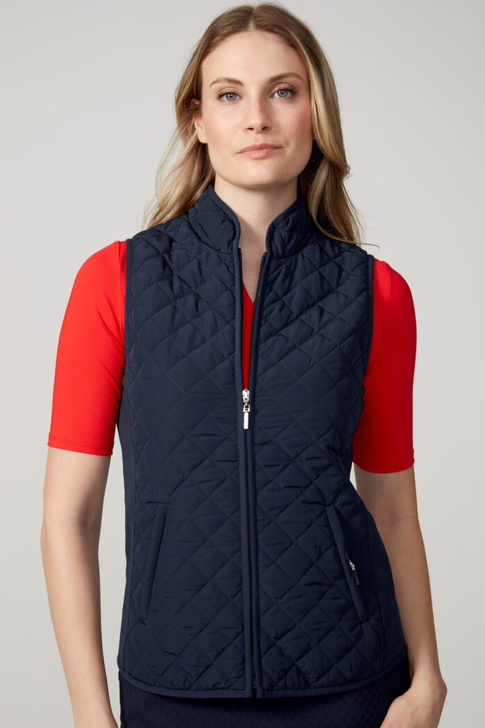 Swing Control Quilted/Ribbed Zip-Up Vest (Multiple Colors)