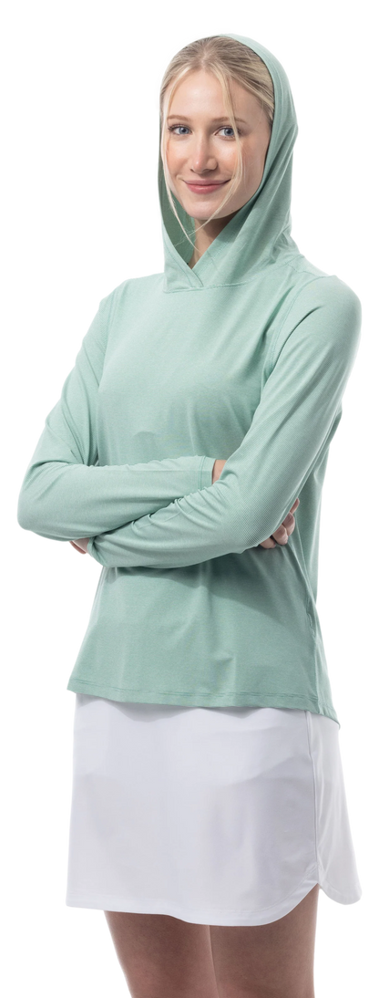 SanSoleil SolMelange Long Sleeve Stripe Hoodie