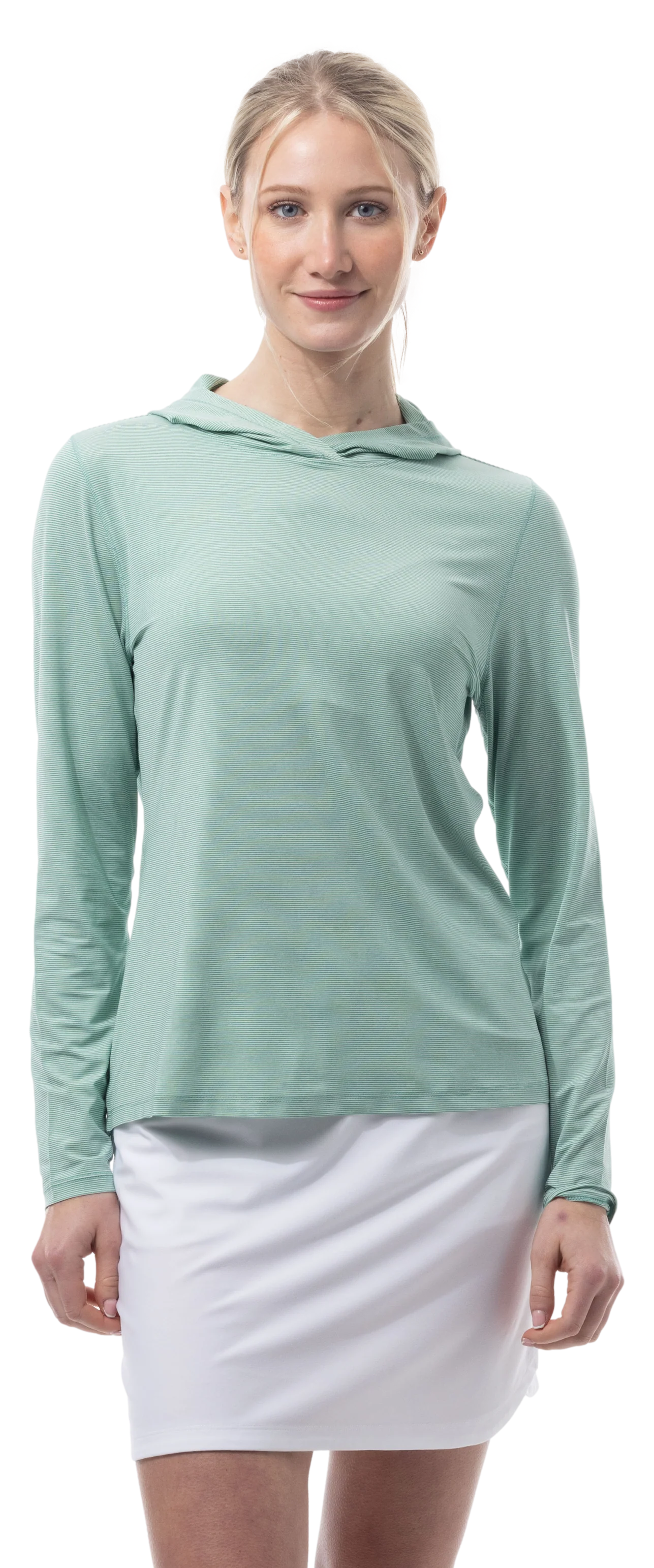 SanSoleil SolMelange Long Sleeve Stripe Hoodie