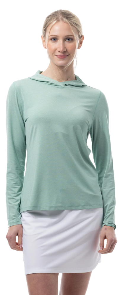 SanSoleil SolMelange Long Sleeve Stripe Hoodie