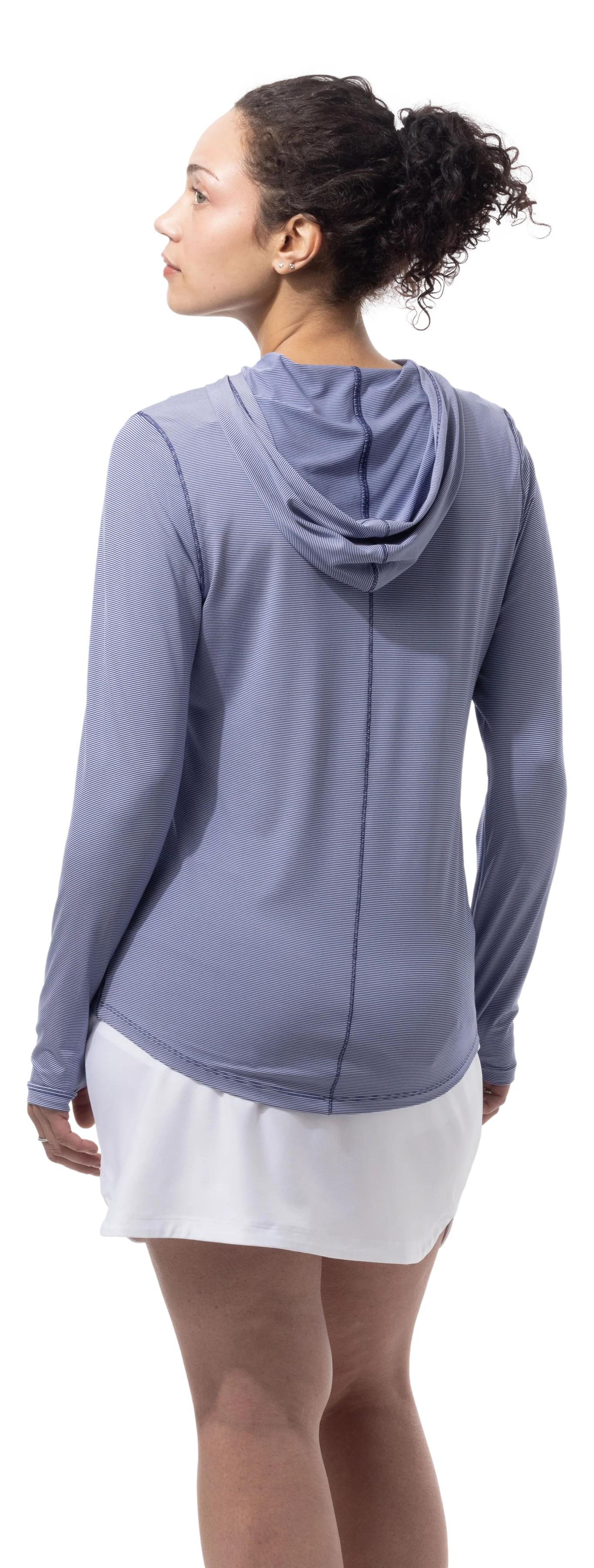 SanSoleil SolMelange Long Sleeve Stripe Hoodie