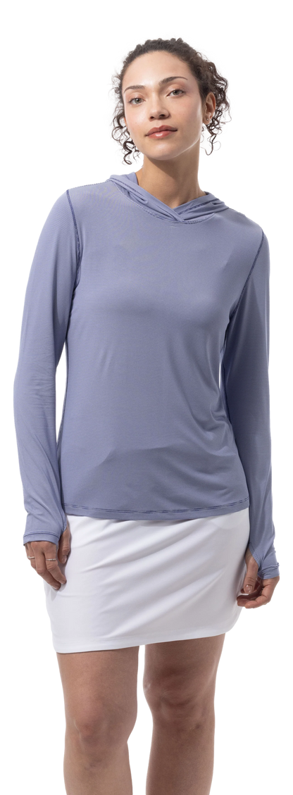 SanSoleil SolMelange Long Sleeve Stripe Hoodie