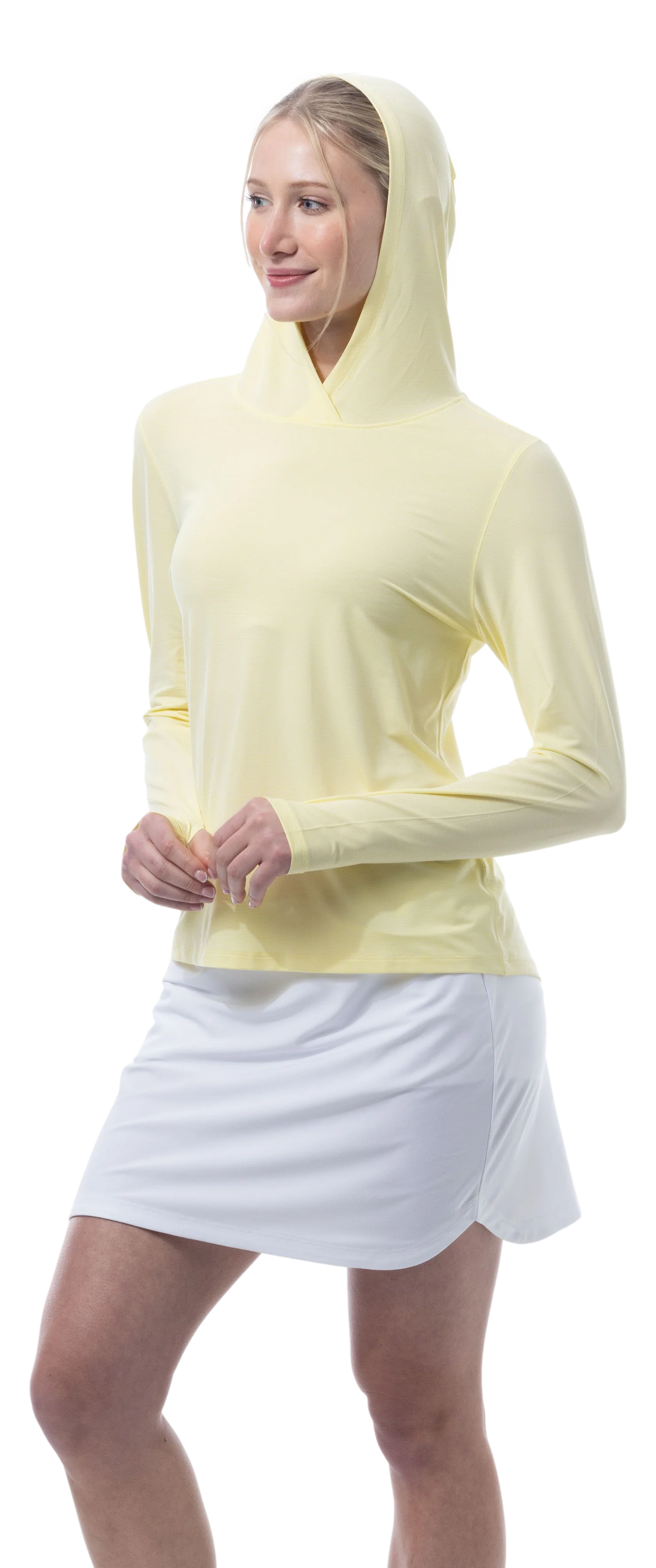 SanSoleil SolMelange Long Sleeve Stripe Hoodie