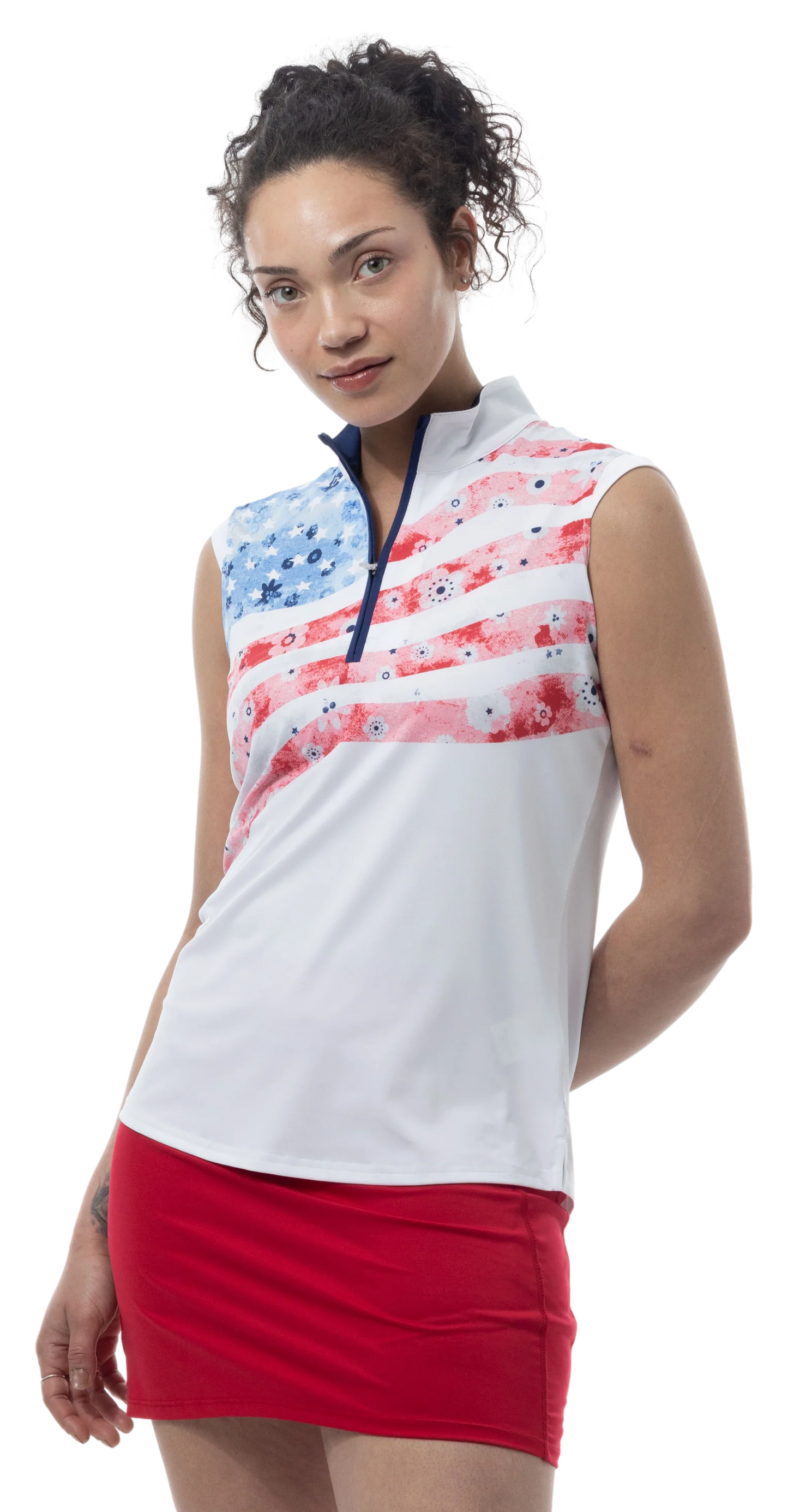 SanSoleil SolCool Liberty Garden Sleeveless Mock Neck