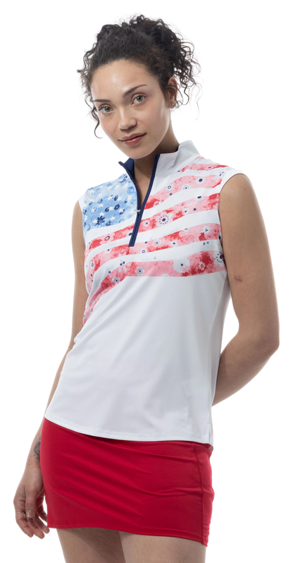 SanSoleil SolCool Liberty Garden Sleeveless Mock Neck