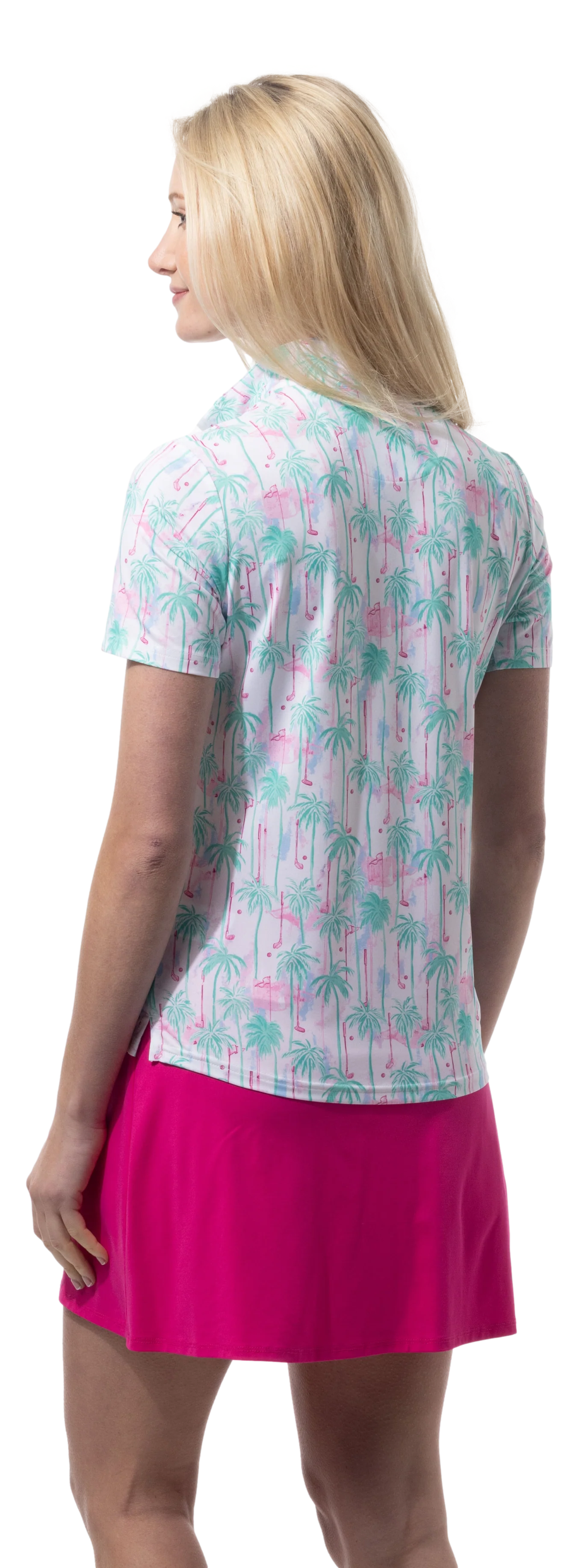 SanSoleil SolCool 1/4 Zip Short Sleeve Mock Neck