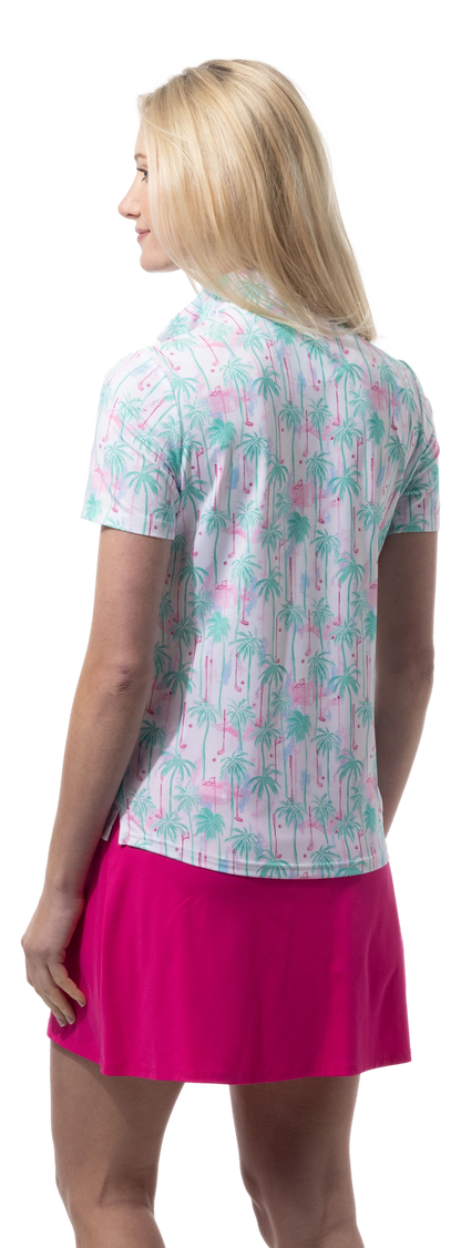 SanSoleil SolCool 1/4 Zip Short Sleeve Mock Neck