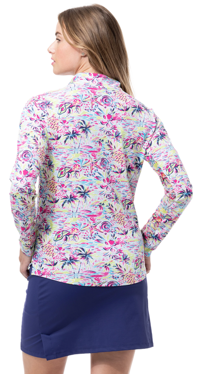 SanSoleil SolTek LUX Long Sleeve Zip Mock Keywest