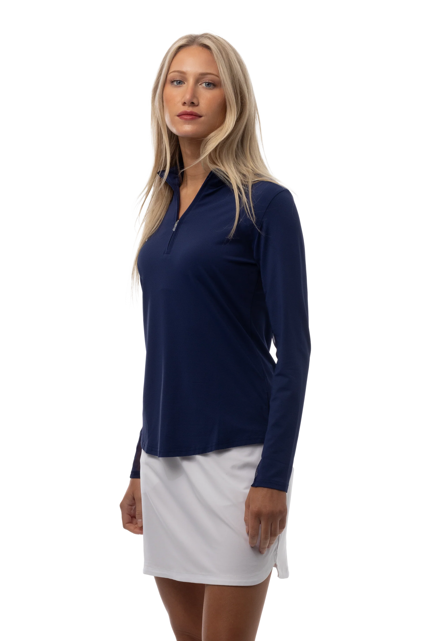 SanSoleil SolTek LUX Long Sleeve Zip Mock Essential Solid (Multiple Colors)