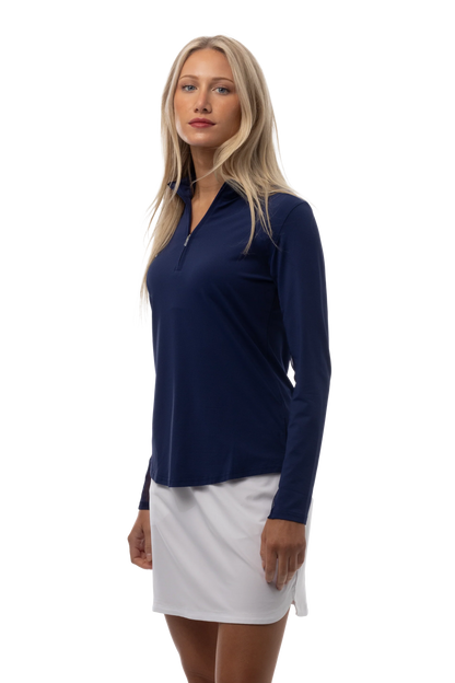 SanSoleil SolTek LUX Long Sleeve Zip Mock Essential Solid (Multiple Colors)