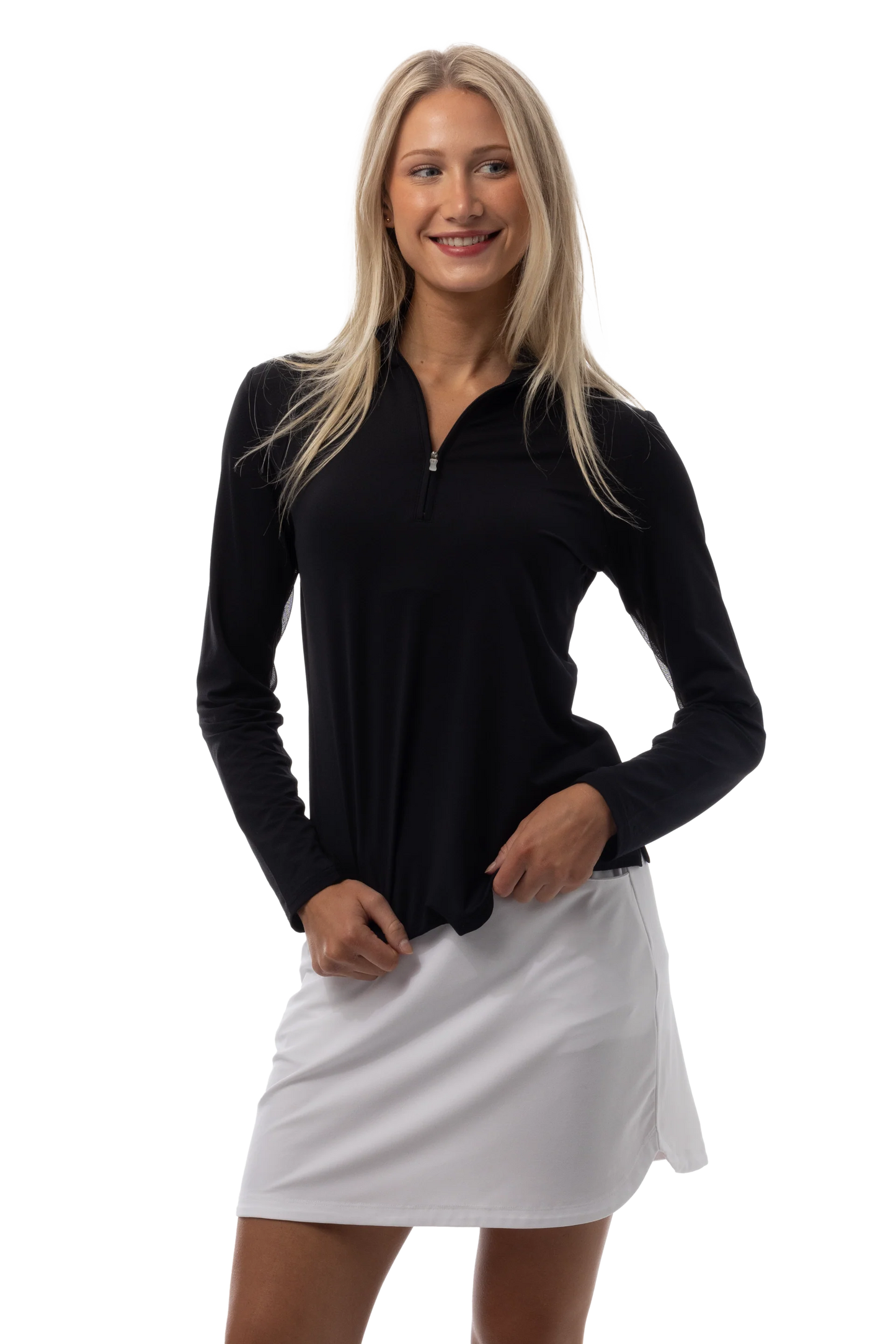 SanSoleil SolTek LUX Long Sleeve Zip Mock Essential Solid (Multiple Colors)