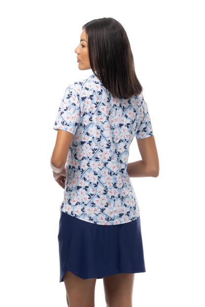 SanSoleil SolAir Cool Ultra-Mesh Short Sleeve Zip Mock