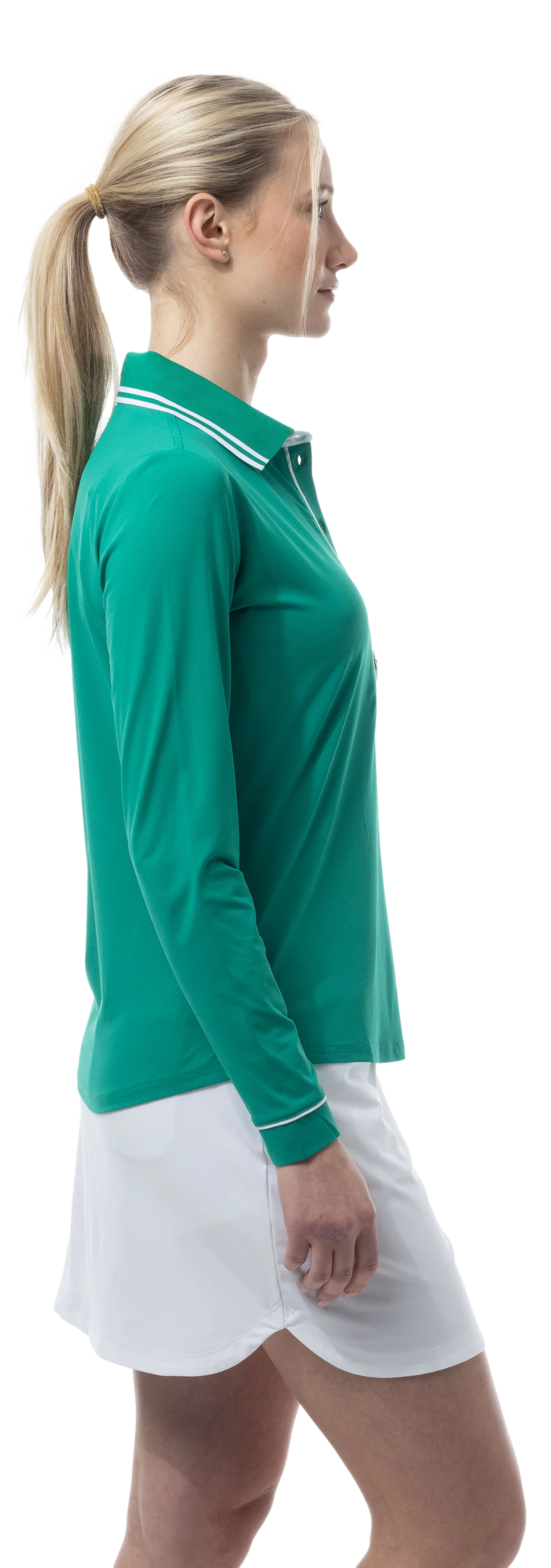 SanSoleil SolAir Cool Ultra-Mesh Five-Button Placket Long Sleeve