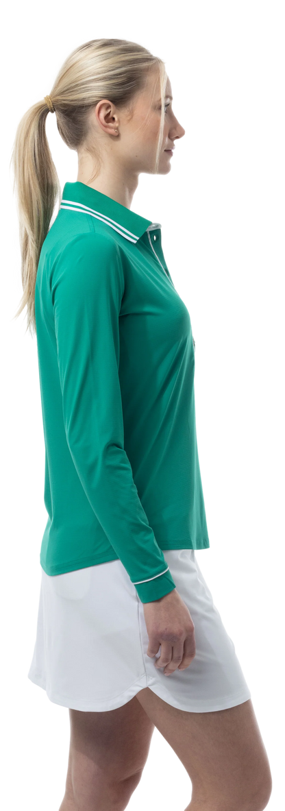 SanSoleil SolAir Cool Ultra-Mesh Five-Button Placket Long Sleeve