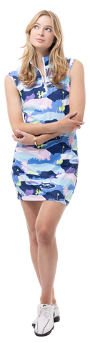 SanSoleil SolStyle Cool Sleeveless Zip Mock Dress. Vista.