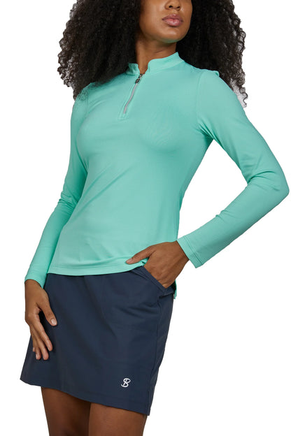 Sofibella UV Pique Zip Long Sleeve Top V2 (Multiple Colors)