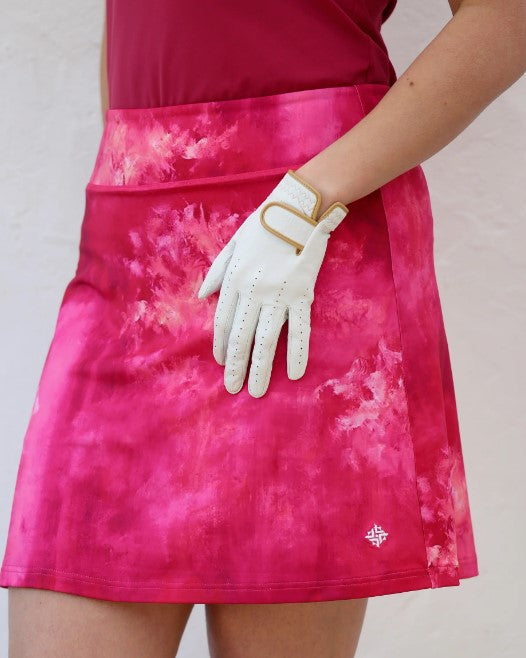 FAMARA A-Line Art Golf Skort 17.5" in Peony Bloom