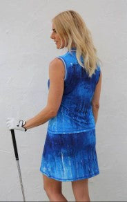 FAMARA Blue Lagoon A-Line Art Golf Skort 17.5"