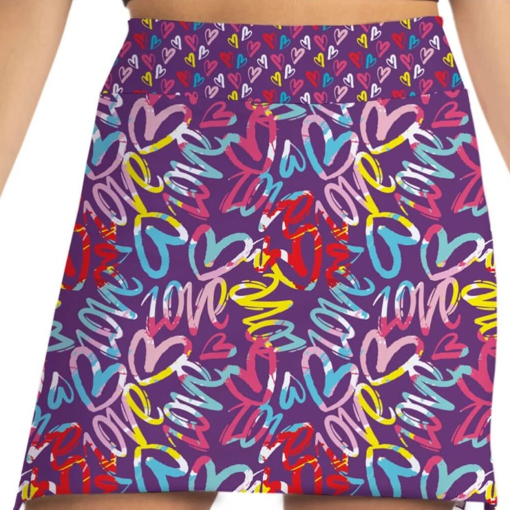 Skort Obsession ALL HEART VALENTINE'S DAY SKORT 17"