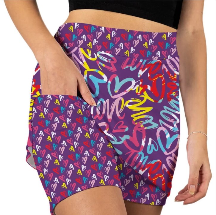 Skort Obsession ALL HEART VALENTINE'S DAY SKORT 17"