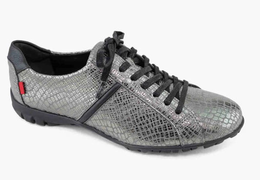 Marc Joseph Albany Golf Shoe - Metallic Pewter Gator