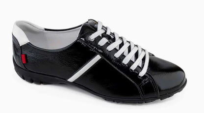 Marc Joseph Albany Golf Shoe - Black & White Patent