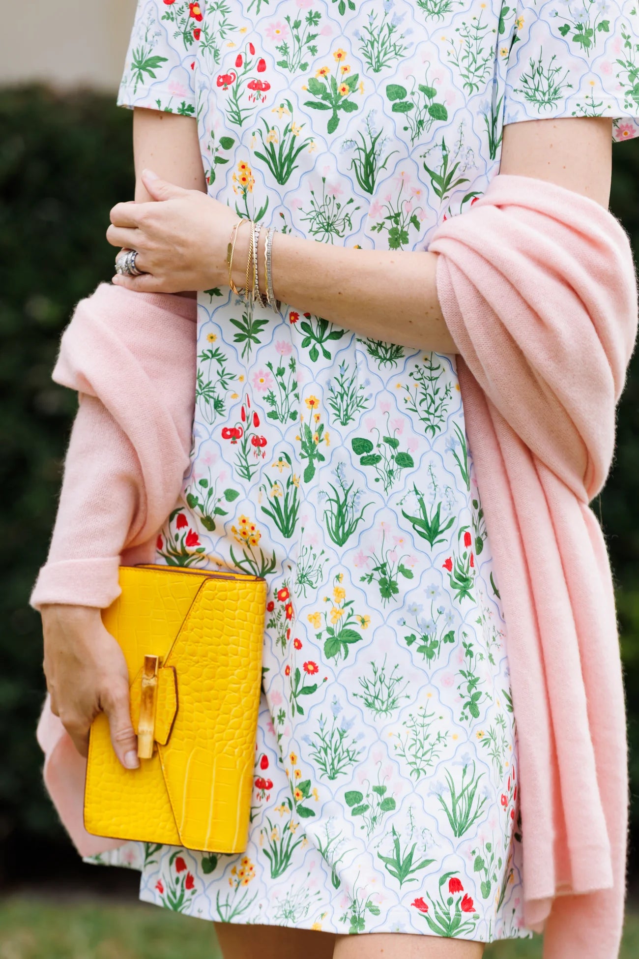 Duffield Lane Alva Short Sleeve Dress in Garden Lattice
