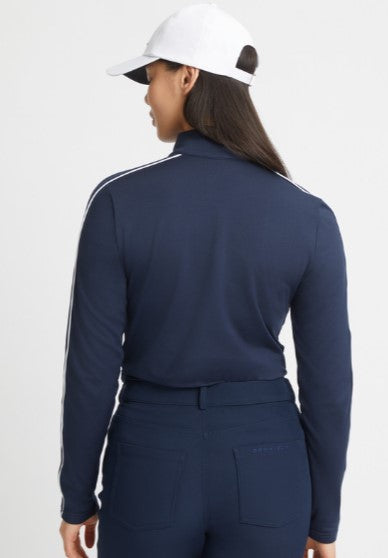 Rohnisch Amie Bitter Navy Brushed Long Sleeve Half Zip Mid-Layer Top