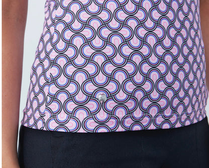 Daily Sports ARTIST Arches Pink Print Sleeveless Polo Shirt