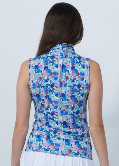 Daily Sports ARTIST Leafs Multi Color Print Sleeveless Polo Shirt