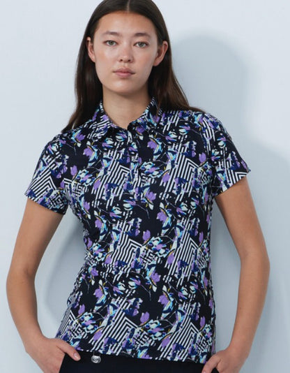 Daily Sports ARTIST Modern Stripe Print Short Sleeve Polo Shirt