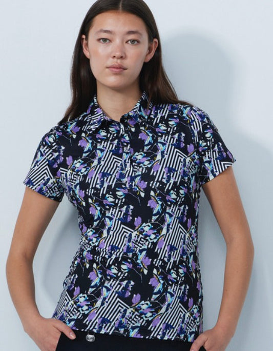 Daily Sports ARTIST Modern Stripe Print Short Sleeve Polo Shirt