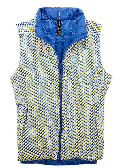 Ralph Lauren RLX Tech Basedown Micro Ripstop Full Zip Outerwear Vest in Abstract Geo