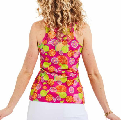 Tzu Tzu  BELLA PUCKERED MODIFIED RACERBACK SLEEVELESS TOP