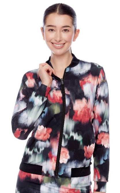 Swing Control BLACK FLORAL VELOCITY BOMBER JACKET