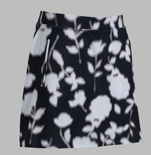 G/FORE APPAREL BLUR FLORAL TECH NYLON A-LINE SKORT 15"