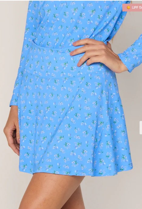 G Lifestyle Back Yoke Ruffle Skort 16" in Bt. Peri Bouquet