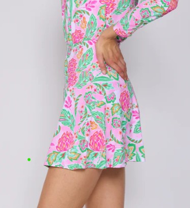 G Lifestyle Back Yoke Ruffle Skort 16" in Pink Paradise