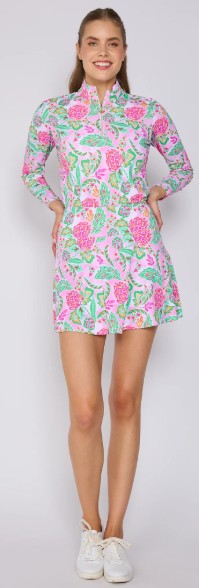 G Lifestyle Back Yoke Ruffle Skort 16" in Pink Paradise
