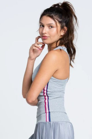 Lucky in Love Berry Buzz Stripe Rib Racerback Sleeveless Tank