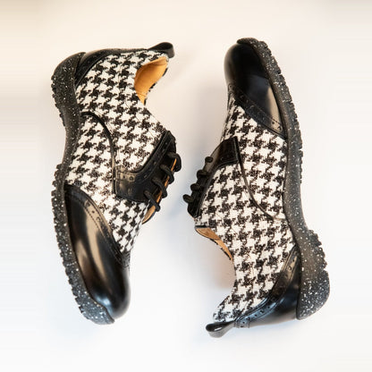 WesTees Women's Golf Javi Shoe in Black & White Houndstooth