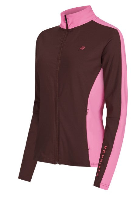 Rohnisch Blake Bitter Chocolate and Pink Thermal Full Zip Mid-Layer Top