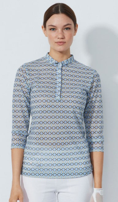 Daily Sports BLUE ILLUSIONS Breeze 3/4 Sleeve Mesh Polo Shirt
